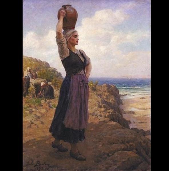 Jules Breton A la Fontaine